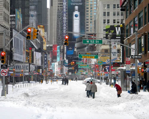 Calle de Nueva York durante el invierno
