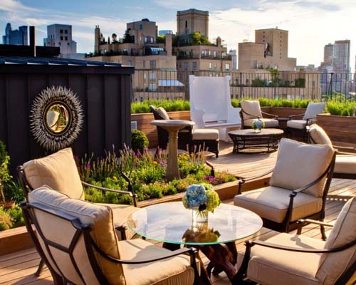 Terraza en hotel de lujo de Nueva York